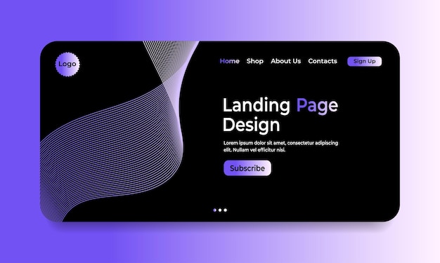웹 사이트 또는 appsVector에 대한 추상적 인 배경 현대적인 디자인 방문 페이지 템플릿