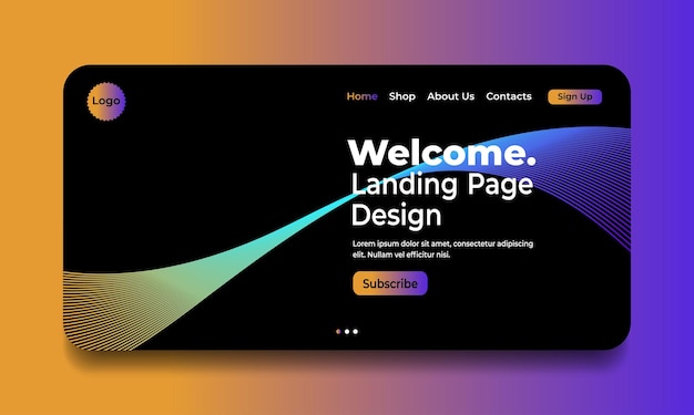 Abstract background modern design landing page template for websites or appsvector