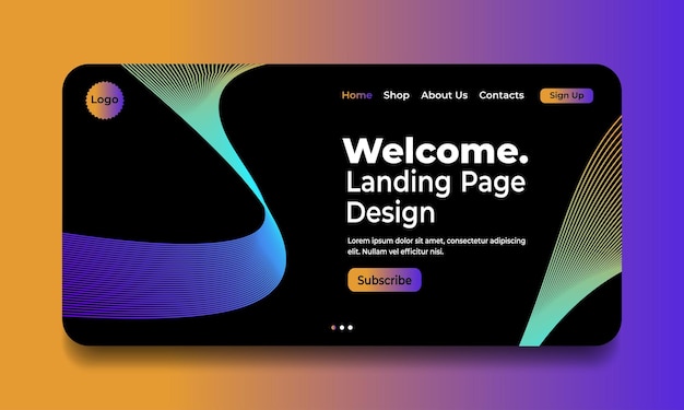 Vector abstract background modern design landing page template for websites or appsvector