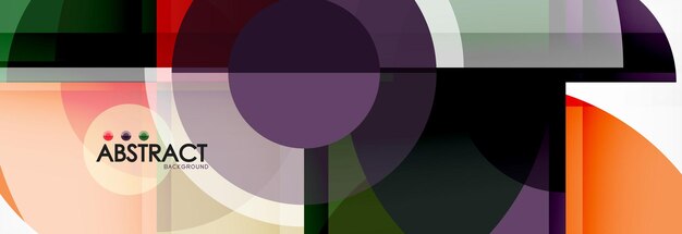 Abstract background multicolored circles trendy minimal geometric design