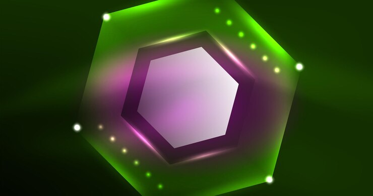 Vector abstract background neon hexagon vector illustration