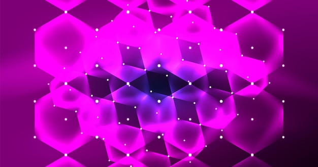 Абстрактная фоновая неоновая шестиугольная векторная иллюстрация