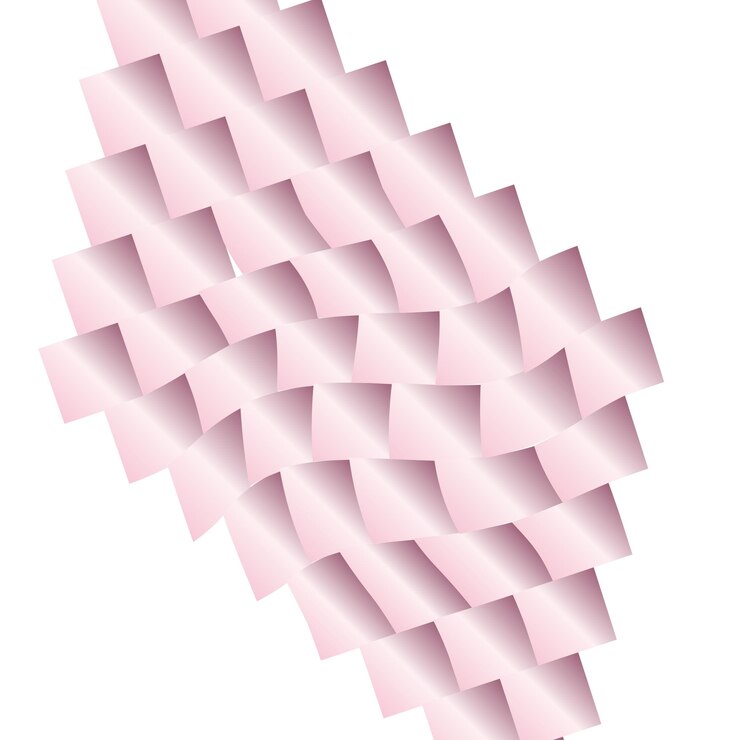 Vector abstract background of an octagon bending in waves of pink color