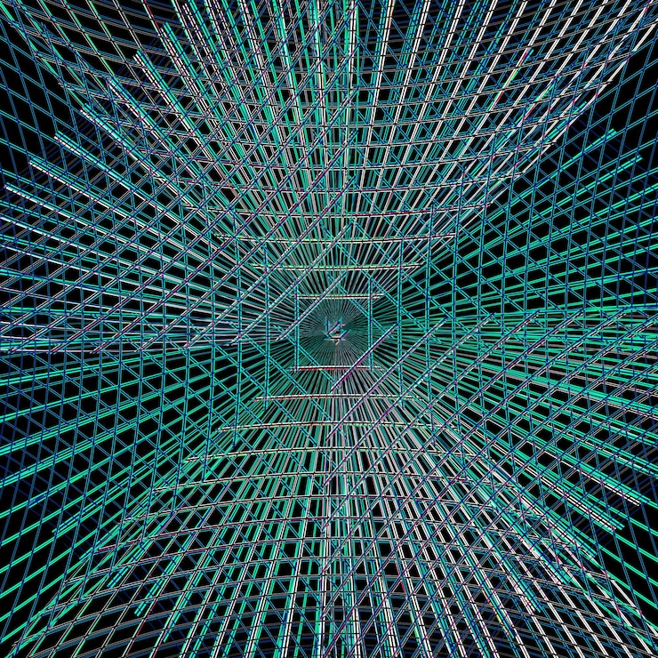 Vector abstract background optical illusion of distorted surface twisted stripes stylized 3d tunnel
