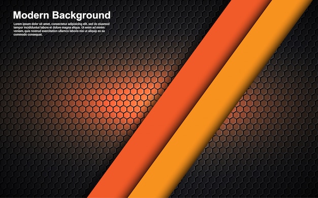 Абстрактный фон оранжевый размер на черном современном дизайне