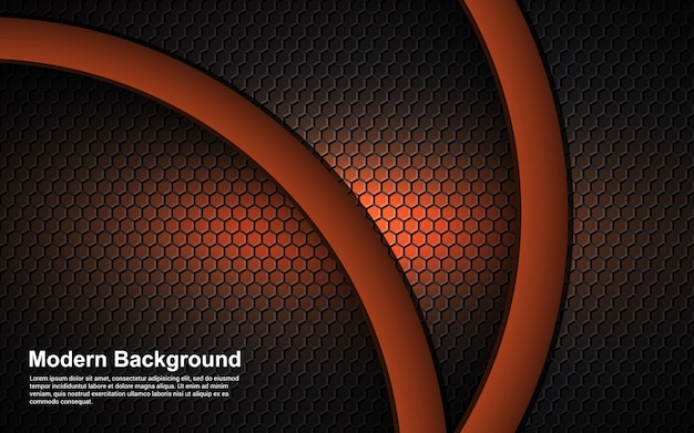  Abstract background orange dimension on black modern design