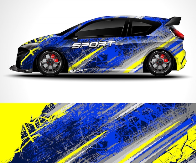 Abstract background for racing sport car wrap design and vehicle livery