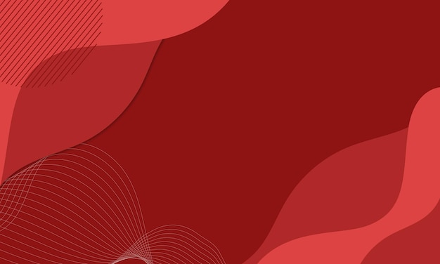 Vector abstract background red vector wavy with shape design