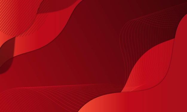 Abstract background red vector wavy with shape design