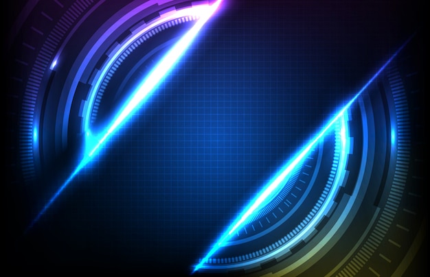 Abstract background of round futuristic technology user interface screen hud