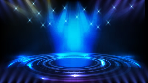 Abstract background of round futuristic technology user interface screen hud