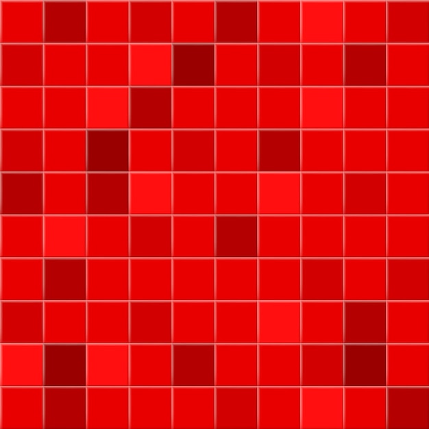 Vector abstract background or seamless pattern of tiles in red colors
