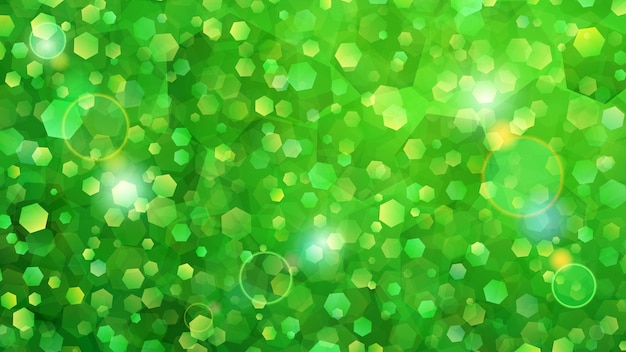 Vector abstract background of small hexagons in green colors