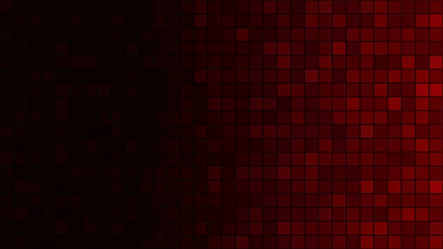 Abstract background of small squares in dark red colors with horizontal gradient