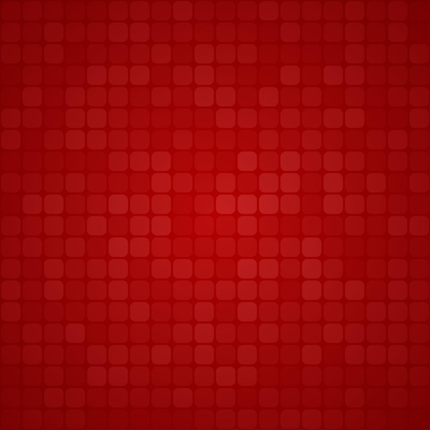 Vector abstract background of small squares or pixels in red colors