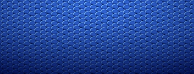 Vector abstract background of snake dragon or fish scales in blue colors squama texture roof tiles