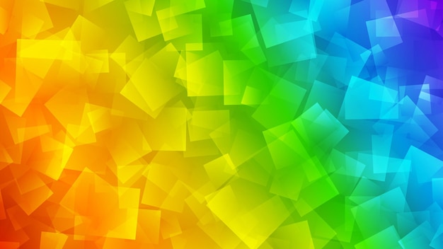 Abstract background of squares in rainbow colors