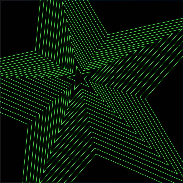 Vector abstract background of star with green color
