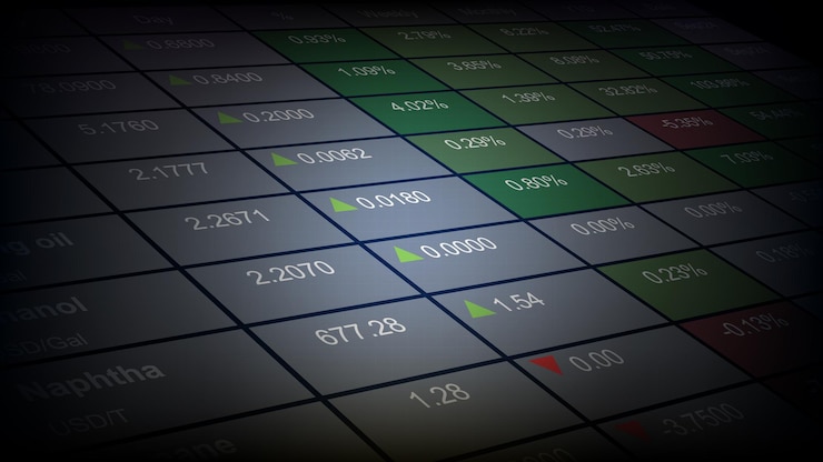 Vector abstract background of stock market the commodity economic prices index table
