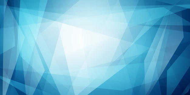 Abstract background of straight intersecting lines and translucent polygons in blue colors