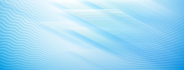 Vector abstract background of straight and wavy intersecting lines in light blue colors