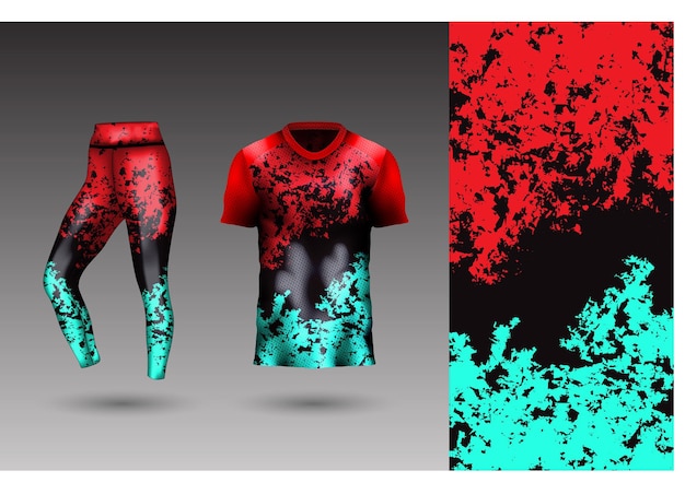 Abstract background style for sports leggings and t-shirt