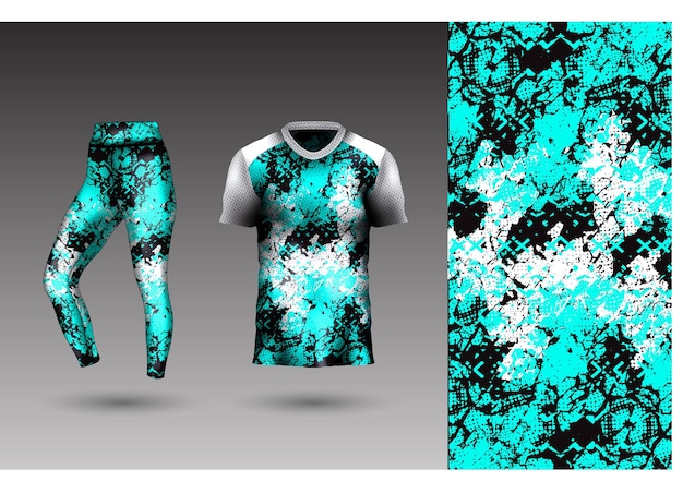 Abstract background style for sports leggings and t-shirt