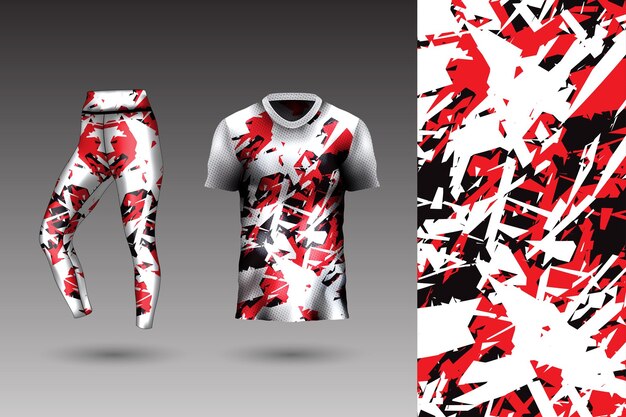 Abstract background style for sports leggings and t-shirt