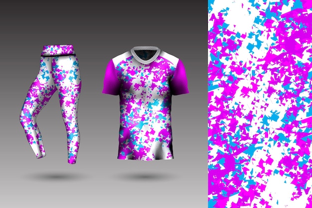 Abstract background style for sports leggings and t-shirt