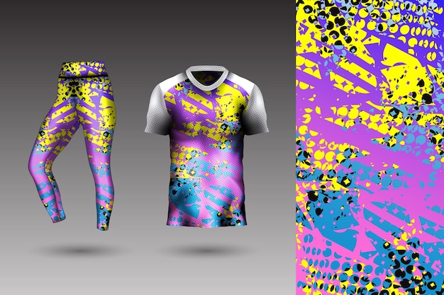 Abstract background style for sports leggings and t-shirt