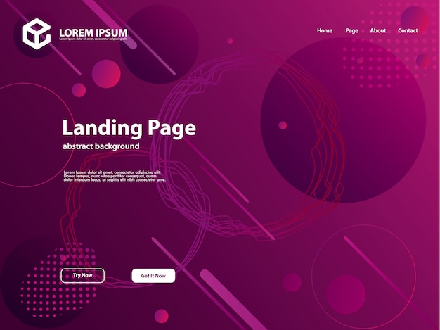 Abstract background template for landing page