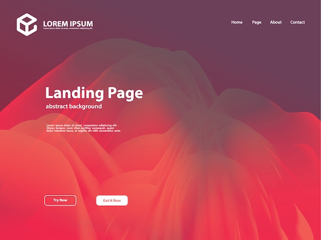 Vector abstract background template for landing page