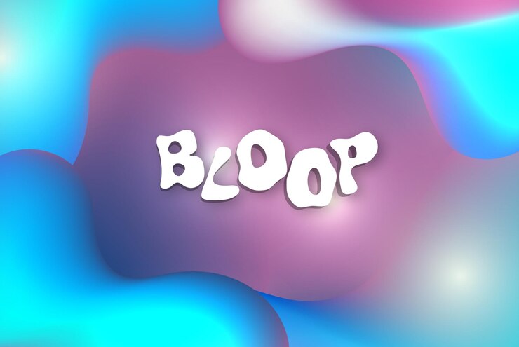 Vector abstract background template splash liquid 3d shapes and gradient colors in blue and pink