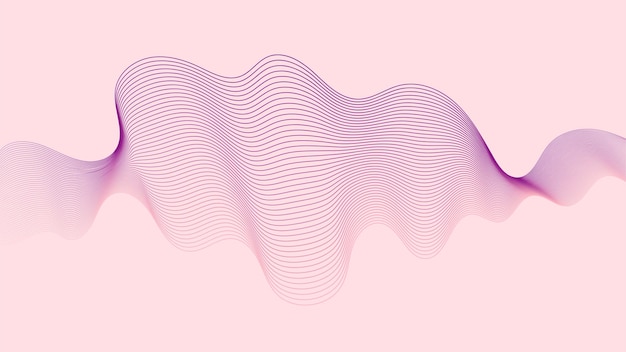Vector abstract background in trendy colors wavy lines in violet and rose colors modern template