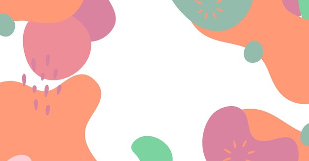 Vector abstract background various shapes and doodle objects pastel color