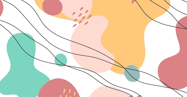 Abstract background various shapes and doodle objects pastel color