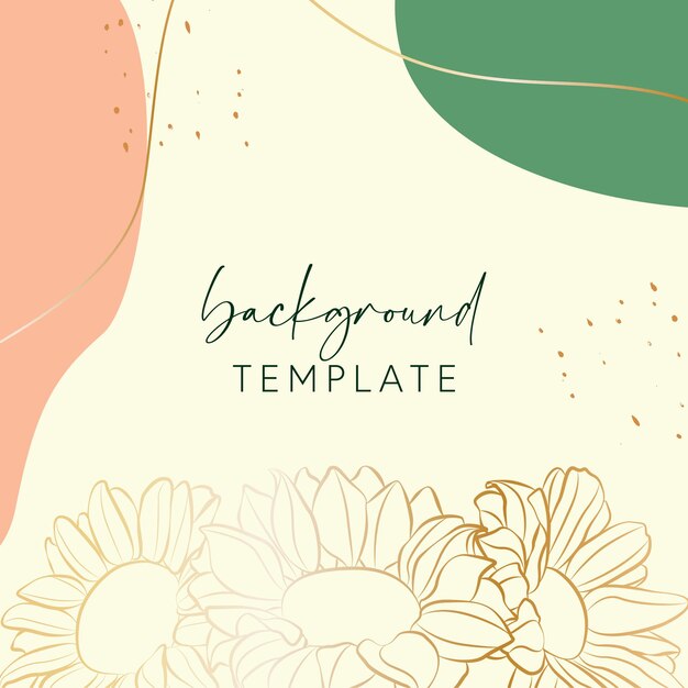 Abstract background vector template with geometric shapes and sunflower Good for social media posts