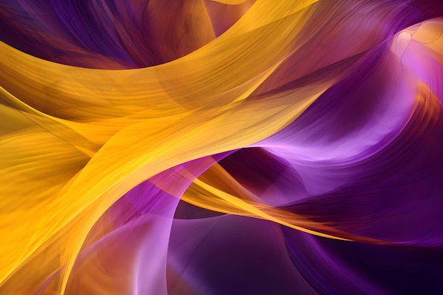 Abstract background wallpaper with purple and yellow waves lines