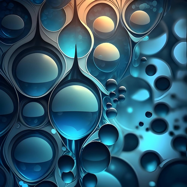 Abstract background wallpaper with turquoise bubbles