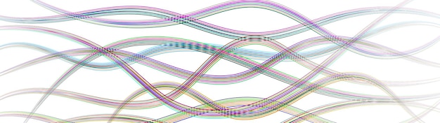 Vettore sfondo astratto di linee colorate intrecciate ondulate su bianco