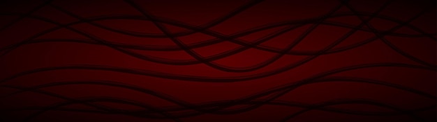 Abstract background of wavy intertwining lines in dark red colors