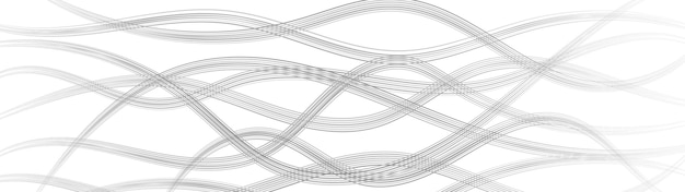 Vettore sfondo astratto di linee intrecciate ondulate grigie su bianco