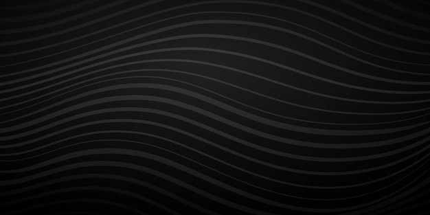 Vector abstract background of wavy lines of various thicknesses in black colors