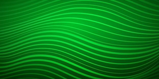 Abstract background of wavy lines of various thicknesses in green colors