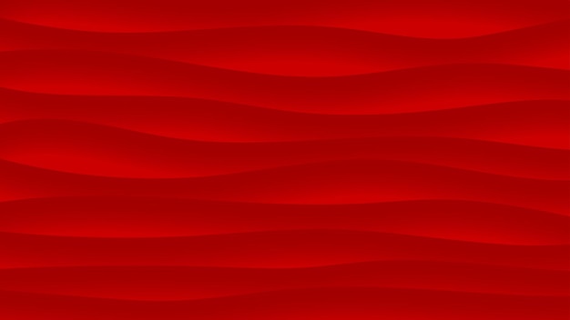 Abstract background of wavy lines with shadows in red colors