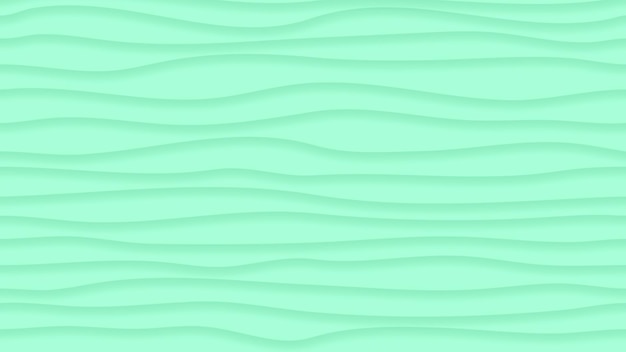 Abstract background of wavy lines with shadows in turquoise colors With horizontal pattern repeat