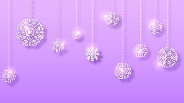 Abstract Background Winter Snowflakes witgh Shadows Vector Design Style Template