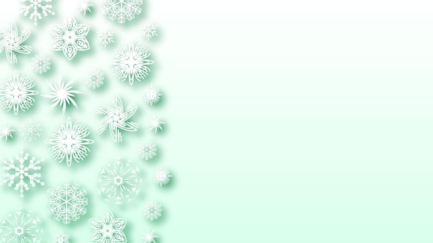 Vector abstract background winter snowflakes witgh shadows vector design style template