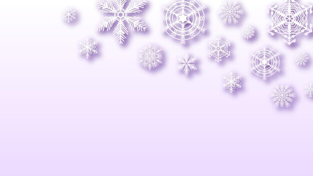 Abstract Background Winter Snowflakes With Shadows Vector Design Style Template Paper Cut