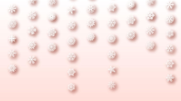 Abstract background winter snowflakes with shadows vector design style template